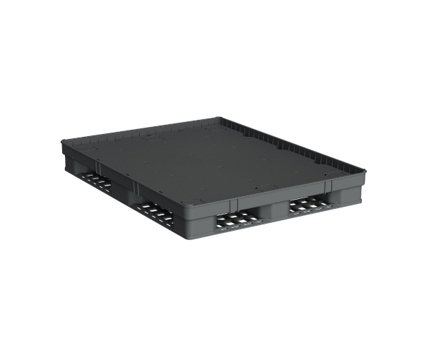 Пластиковый паллет 1470x1140x180 мм сплошной на 3 полозьях