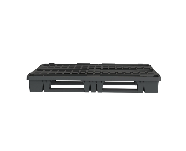 Пластиковый паллет 1200x800x153 мм перфорированный на 3 полозьях с бортиком