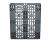 Пластиковый паллет 1200x1000x150 мм многооборотный перфорированный на 3 полозьях с бортиком