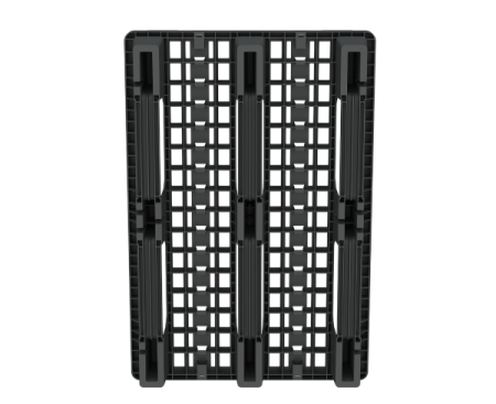 Пластиковый паллет 1200x800x153 мм перфорированный на 3 полозьях с бортиком