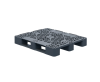 Пластиковый паллет 1200x1000x150 мм многооборотный перфорированный на 3 полозьях с бортиком